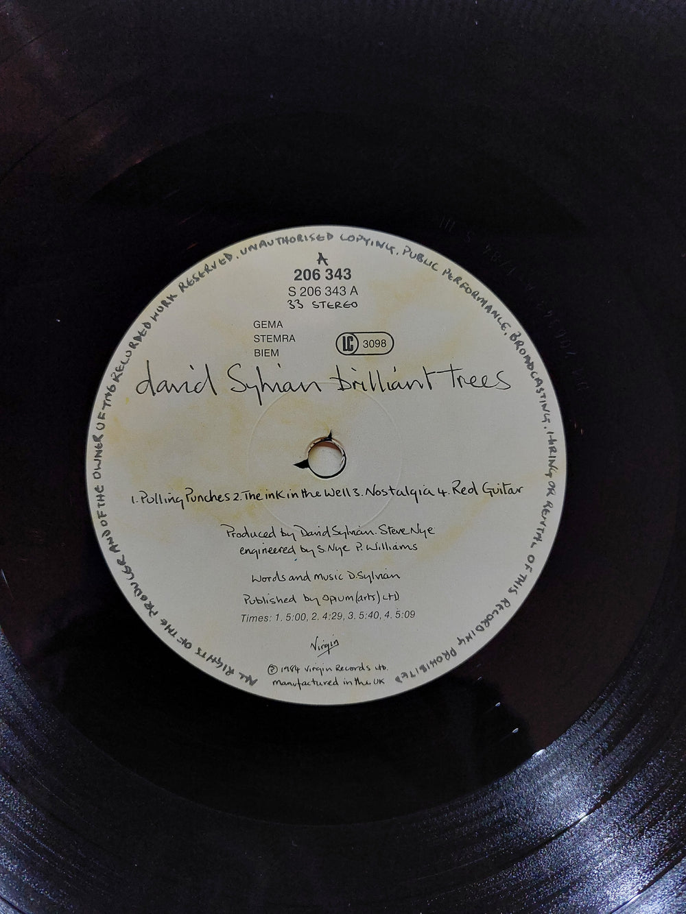 David Sylvian - Brilliant Trees LP