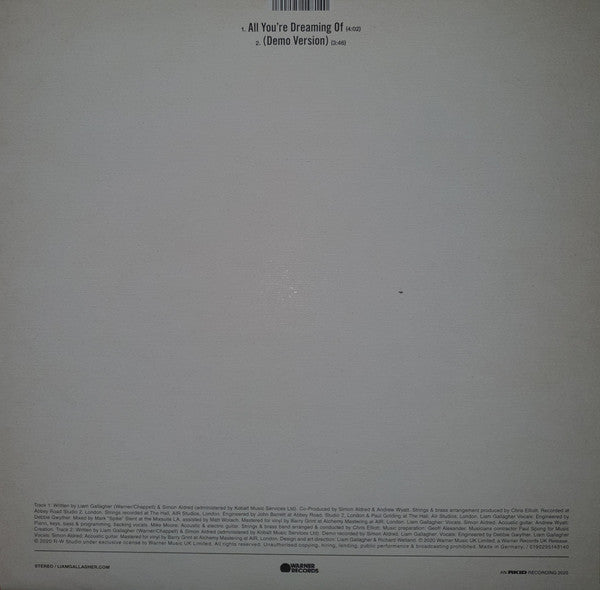 Gallagher, Liam - All You're Dreaming Of - Etched White Vinyl 12"
