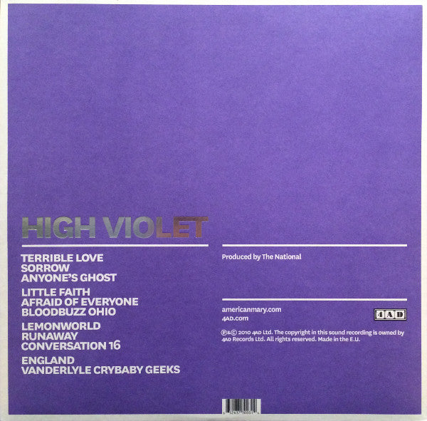 The National - High Violet - 10th Anniversary Expanded Edition - Triple Coloured Vinyl LP